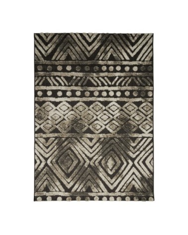 Tapis pour intérieur-extérieur noir et brun 160x230