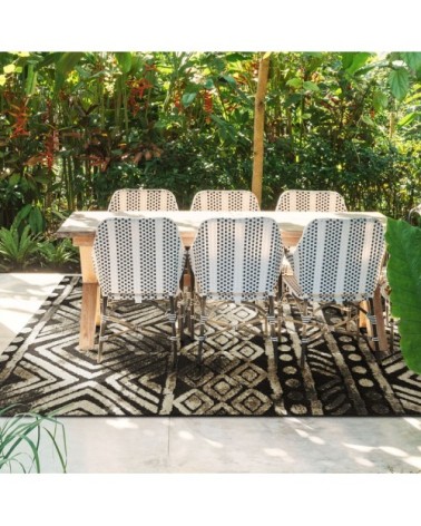 Tapis pour intérieur-extérieur noir et brun 160x230