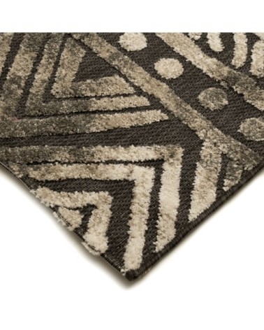 Tapis pour intérieur-extérieur noir et brun 160x230