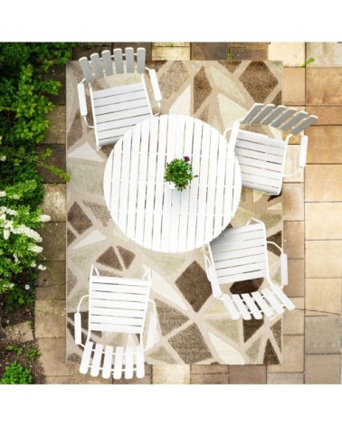 Tapis pour intérieur-extérieur beige et brun 120x170