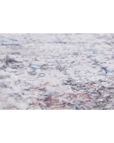 Tapis imprimé doux et plat gris multicolore 70x140 cm