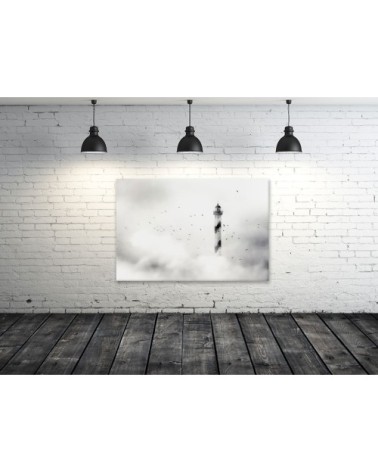 Tableau phare dans le brouillard toile imprimée 120x80cm