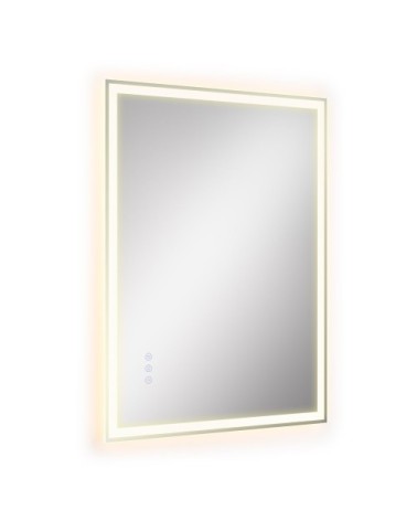 Miroir mural lumineux rectangulaire anti-buée 70,7 x 50,7 cm blanc