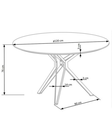 Table ronde design MDF Blanc 120cm