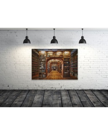 Tableau librairie des sciences toile imprimée 50x30cm