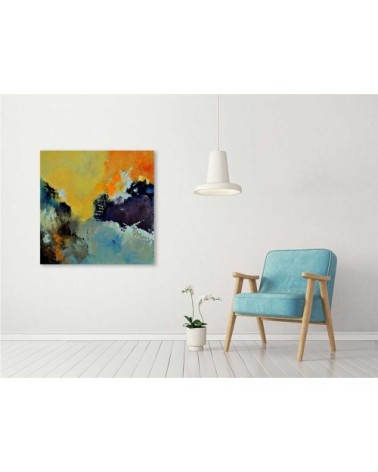 Tableau abstrait évanescent toile imprimée 60x60cm