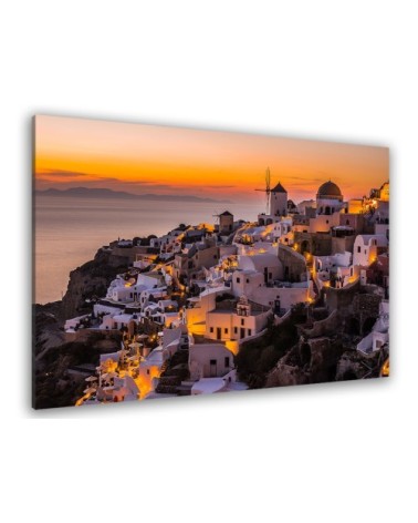 Tableau Santorini by night toile imprimée 120x80cm