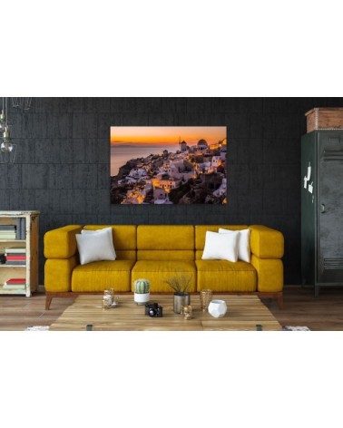 Tableau Santorini by night toile imprimée 80x50cm