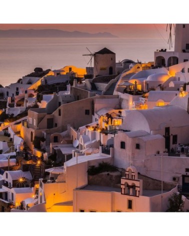 Tableau Santorini by night toile imprimée 80x50cm