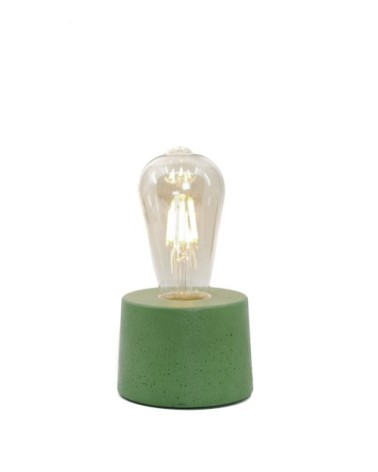 Lampe cylindrique en béton vert fabrication artisanale