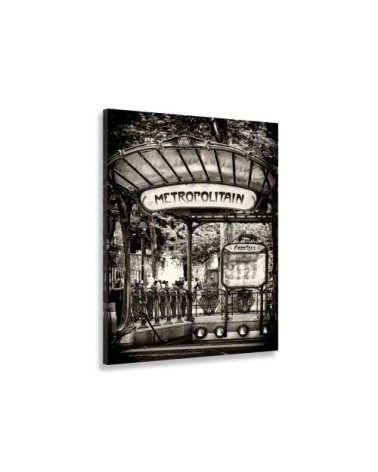 Tableau noir et blanc métropolitain Paris toile imprimée 80x120cm