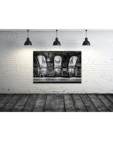 Tableau noir et blanc baker street toile imprimée 80x50cm