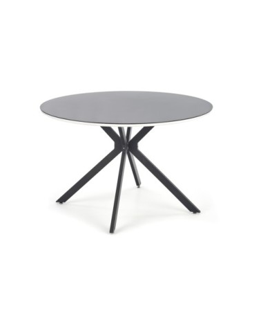 Table ronde noir laqué avec liseré blanc 120cm