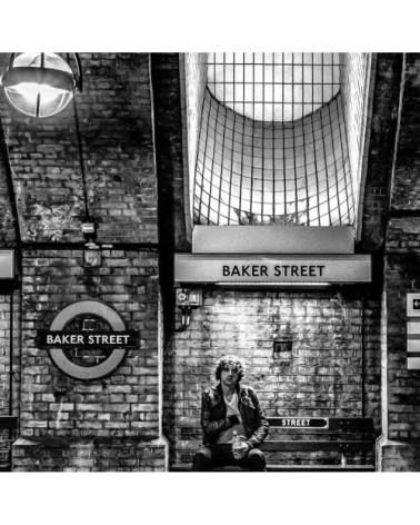 Tableau noir et blanc baker street toile imprimée 80x50cm