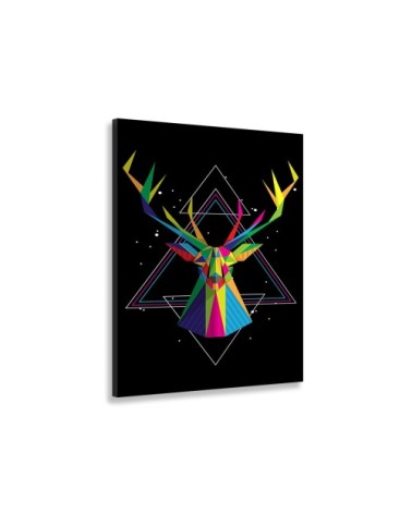 Tableau tête de cerf origami toile imprimée 80x120cm