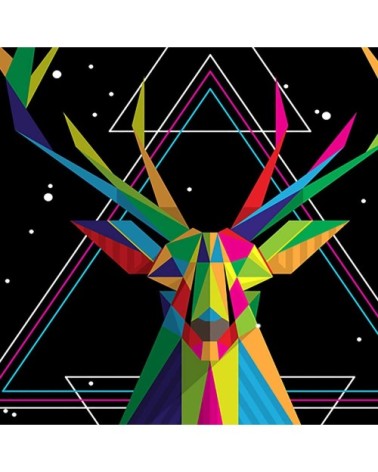 Tableau tête de cerf origami toile imprimée 80x120cm