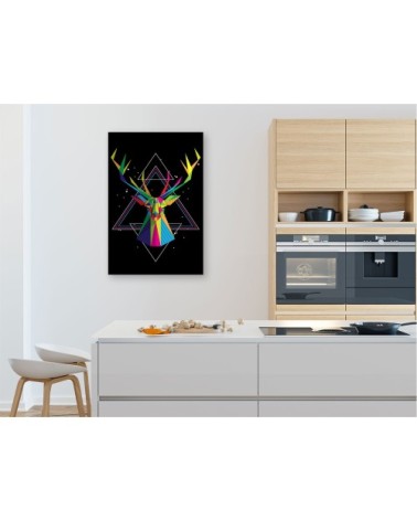 Tableau tête de cerf origami toile imprimée 50x80cm