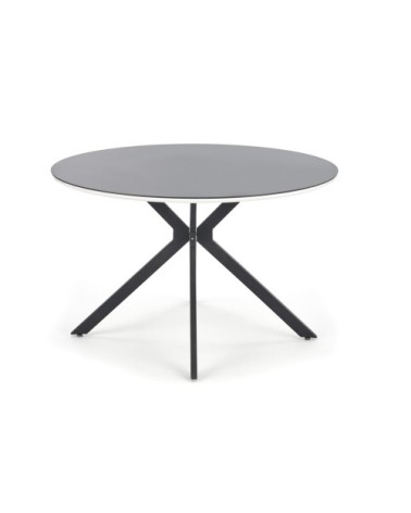Table ronde noir laqué avec liseré blanc 120cm