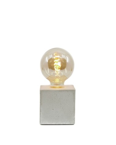 Lampe cube en béton beige fabrication artisanale