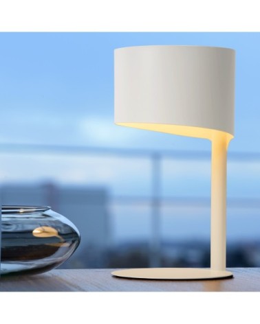 Lampe de table en métal blanc