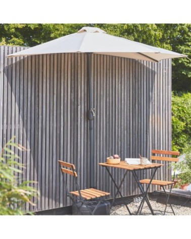 Demi parasol de balcon droit mât en aluminium toile sable D250cm