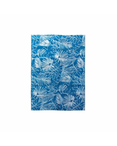 Tapis extérieur/intérieur 160 x 230 bleu canard avec motif exotique