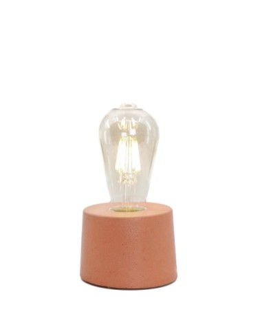 Lampe cylindrique en béton orange fabrication artisanale