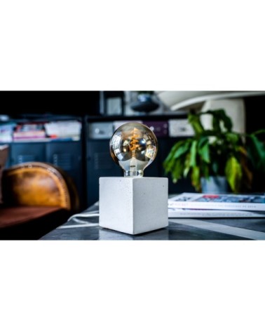 Lampe cube en béton gris fabrication artisanale