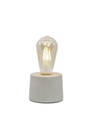 Lampe cylindrique en béton beige fabrication artisanale