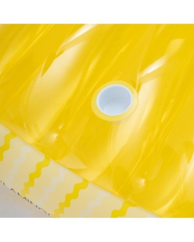 Matelas gonflable piscine XL 2 personnes avec porte-gobelet jaune