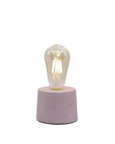 Lampe cylindrique en béton rose fabrication artisanale