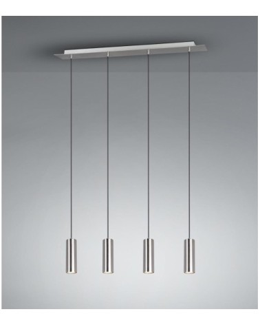 Suspension métal gris 4 lumières