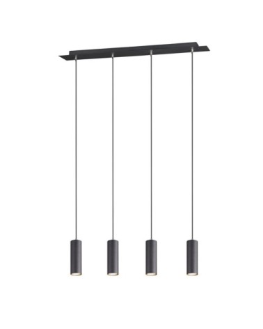 Suspension métal noir 4 lumières