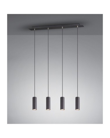 Suspension métal noir 4 lumières
