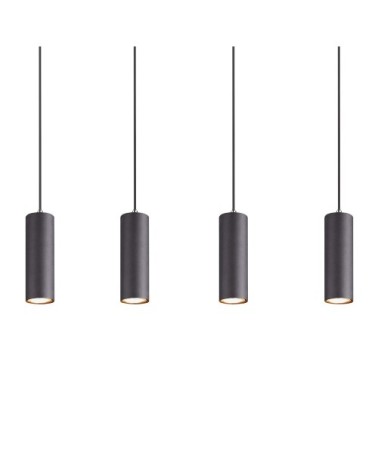 Suspension métal noir 4 lumières
