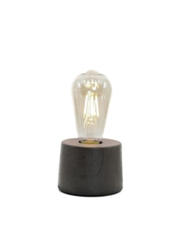 Lampe cylindrique en béton anthracite fabrication artisanale
