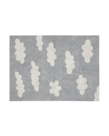 Tapis coton motif nuage gris 120x160