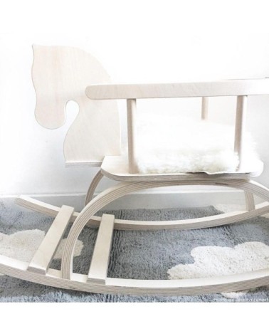 Tapis coton motif nuage gris 120x160