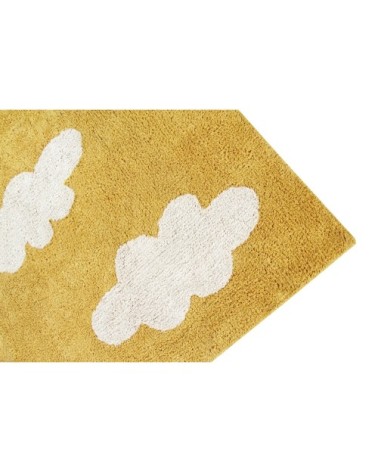 Tapis coton motif nuage moutarde 120x160
