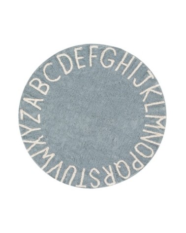 Tapis coton motif alphabet bleu D150cm