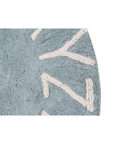 Tapis coton motif alphabet bleu D150cm