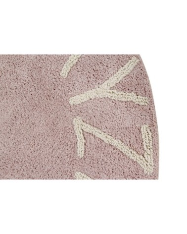 Tapis coton motif alphabet rose D150cm