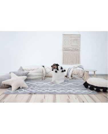 Tapis coton lavable naturel gris 120x160cm