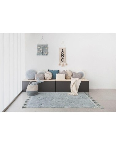 Tapis coton motif star bleu 120x175cm