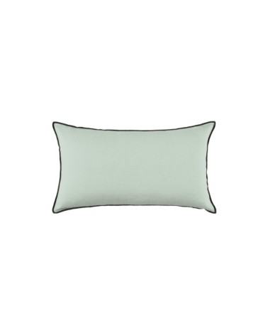 Housse de coussin en lin vert 28x47 cm