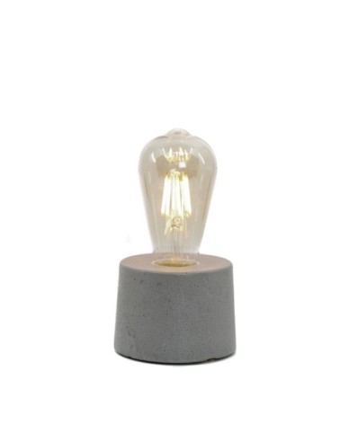 Lampe cylindrique en béton gris fabrication artisanale