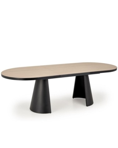 Table à manger ovale extensible aspect bois naturel 180 - 240cm