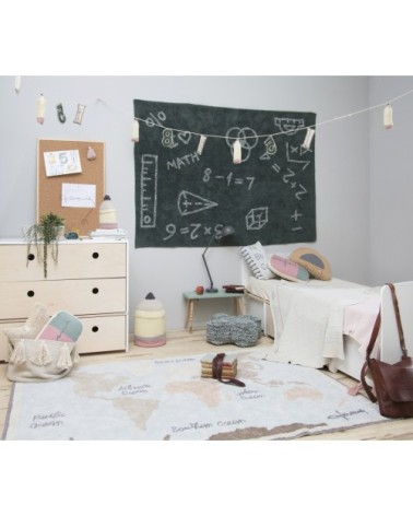 Tapis lavable carte du monde (140 x 200 cm)