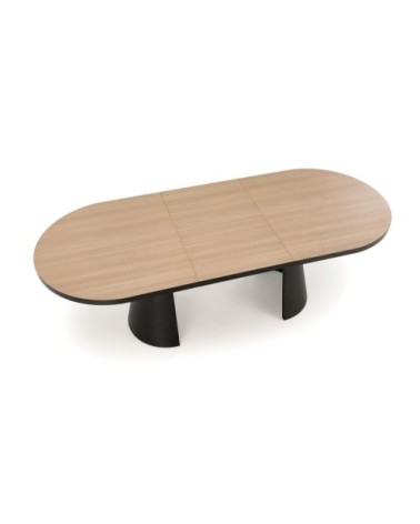Table à manger ovale extensible aspect bois naturel 180 - 240cm