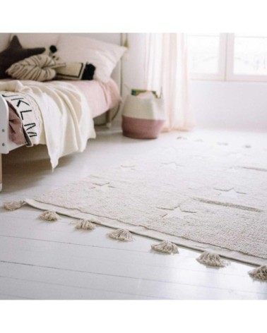 Tapis coton motif star beige 120x175cm